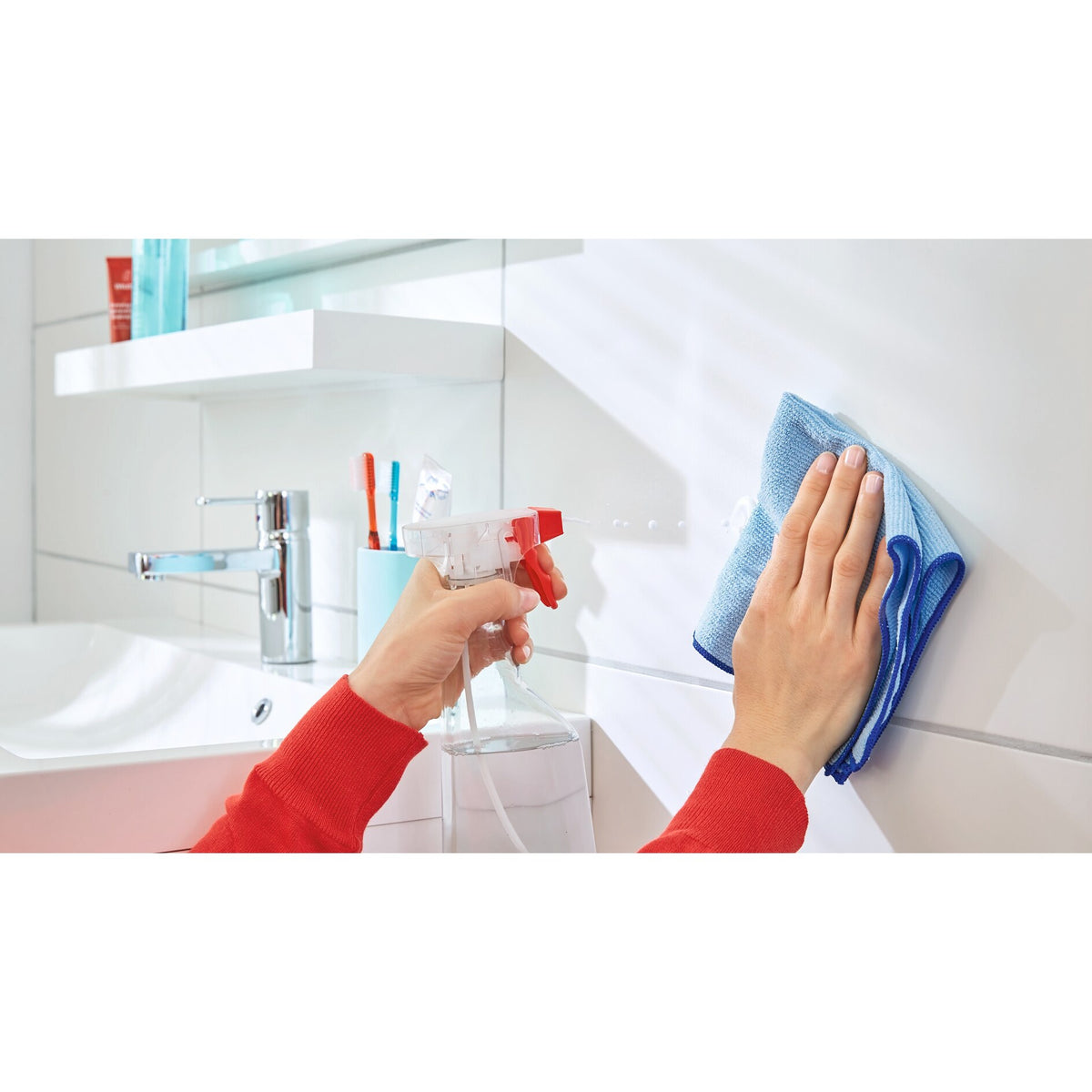 tesa Powerstrips Haken L Eckig Weiß – Anwendung