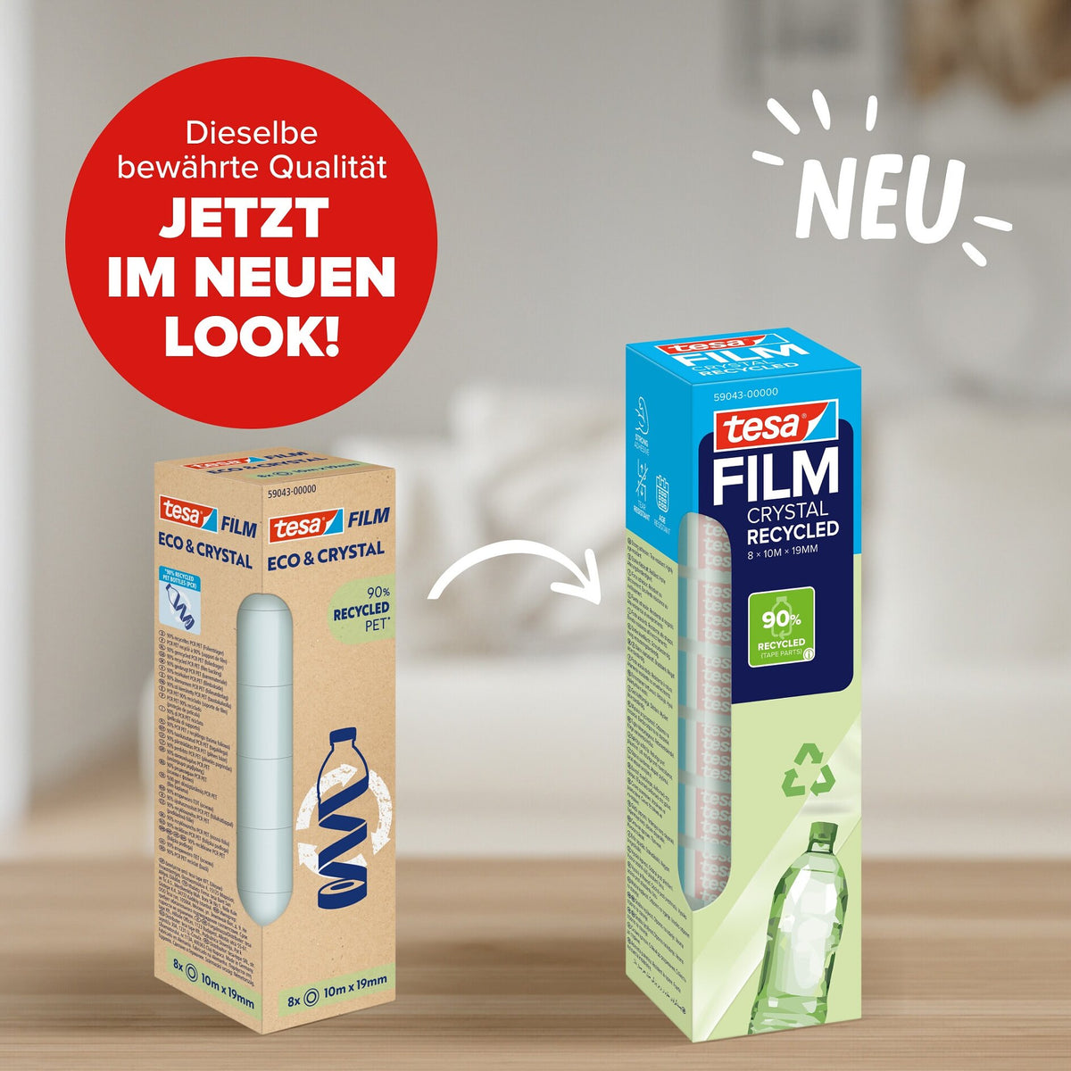 tesafilm CRYSTAL RECYCLED, transparent – Produktmerkmale