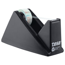 tesa DESK DISPENSER ECONOMY RECYCLED – stolný odvíjač s páskou tesafilm CRYSTAL RECYCLED, priehľadná