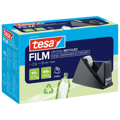 tesa DESK DISPENSER ECONOMY RECYCLED Tischabroller mit tesafilm CRYSTAL RECYCLED, transparent