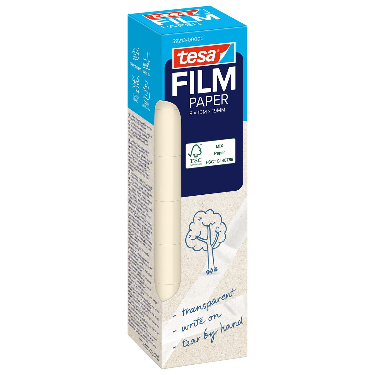 tesafilm PAPER, transparent, im Tower, 10 m x 19 mm