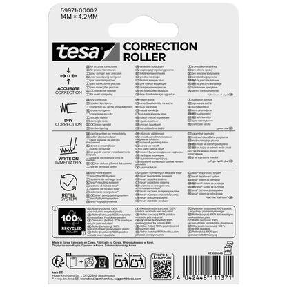 tesa CORRECTION ROLLER, biela, v blistri, 14 m x 4,2 mm