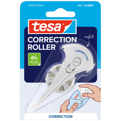 tesa CORRECTION ROLLER, biela, v blistri, náplň, 14 m x 8,4 mm