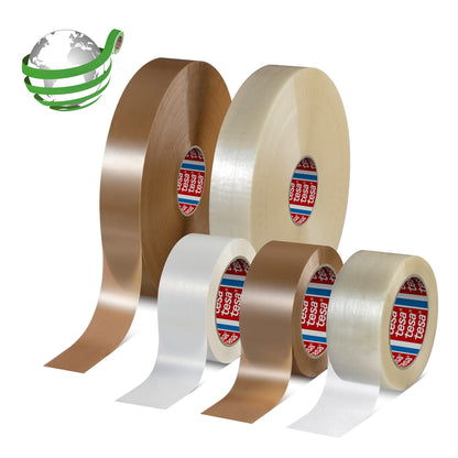 tesa 60418 Packband aus recyceltem Polyester, 132 m x 50 mm – Anwendung
