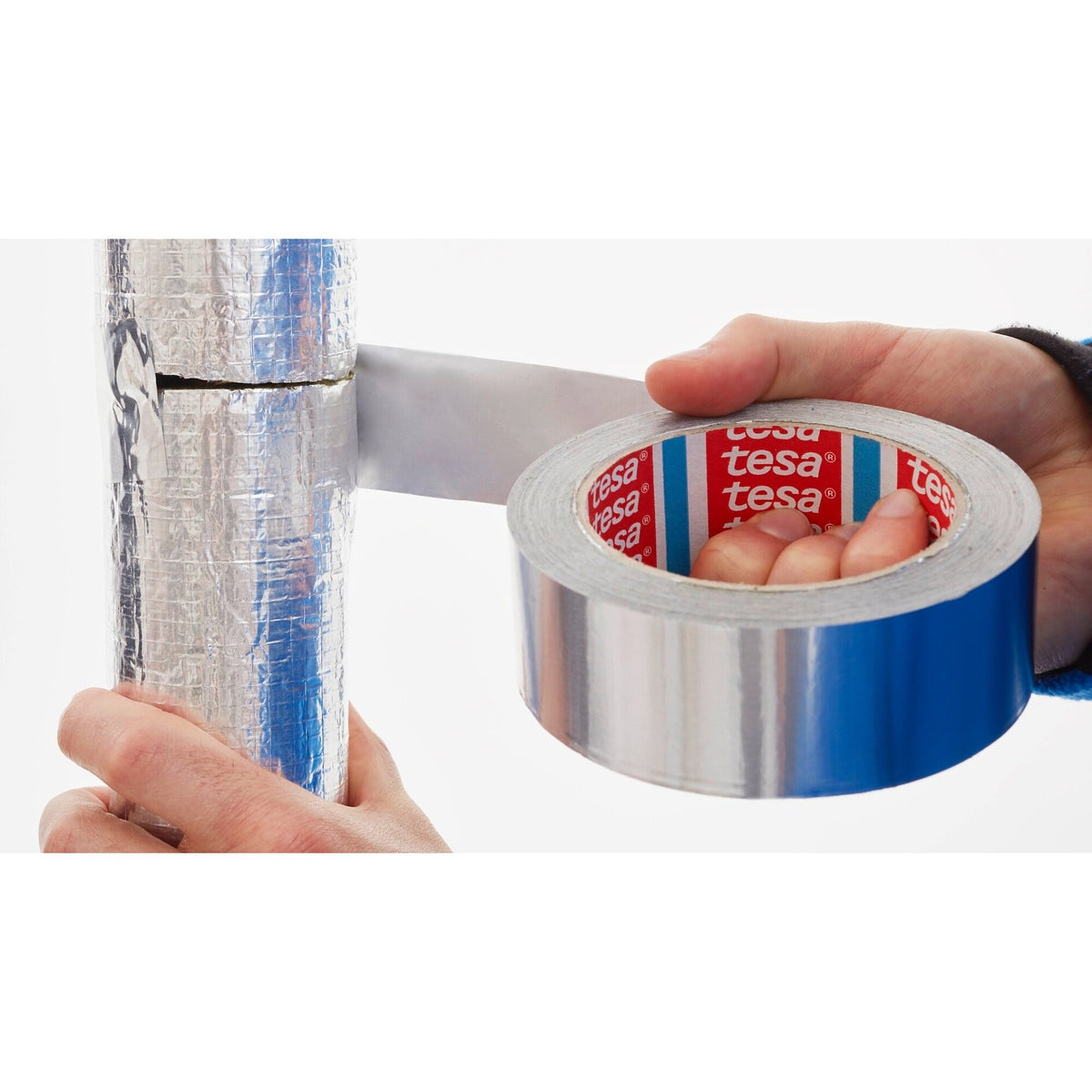 tesa 60650 Alu Klebeband, 50 m x 50 mm, silber-matt – Anwendung