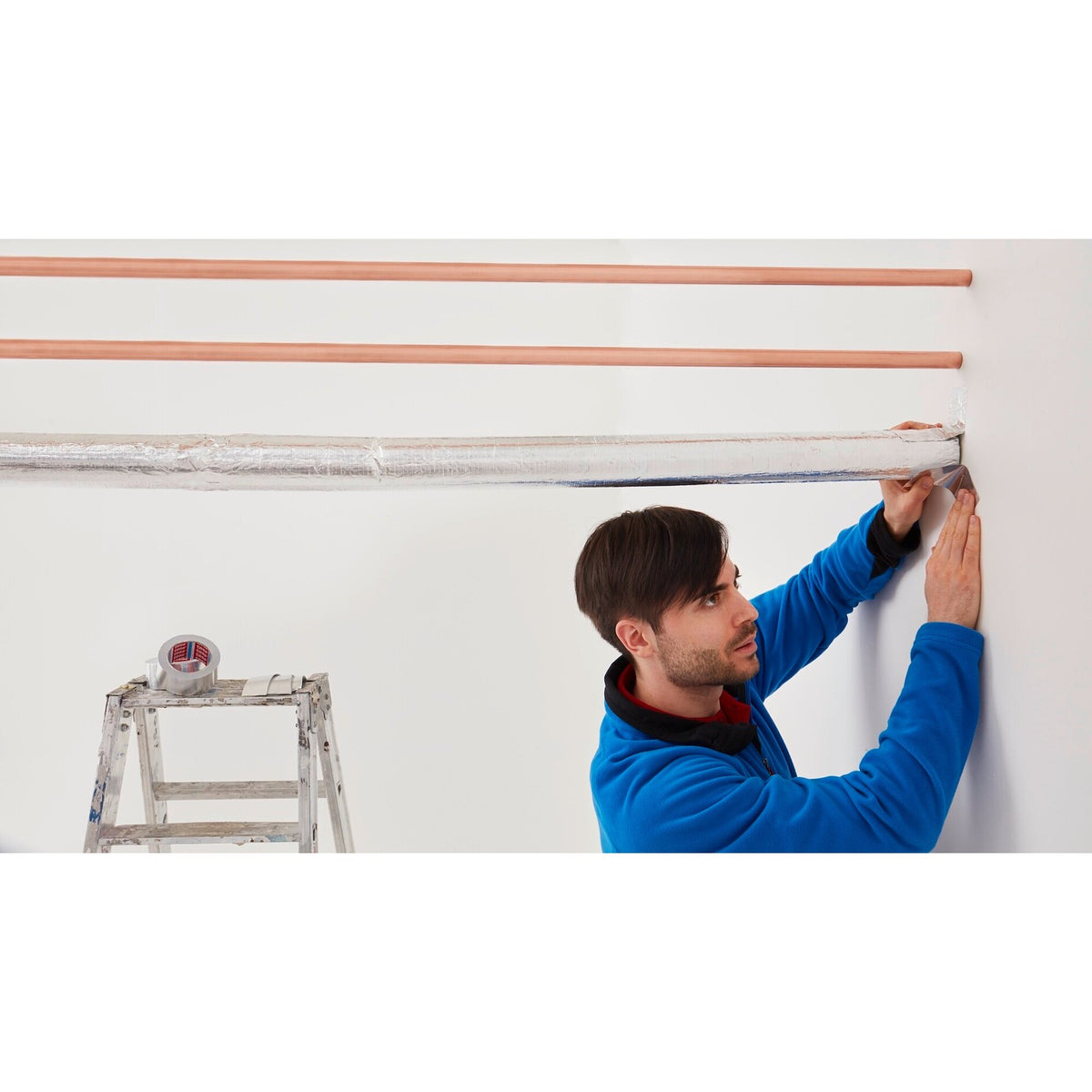 tesa 60652 Alu Klebeband mit Liner, 50 m x 50 mm, silber-matt – Anwendung