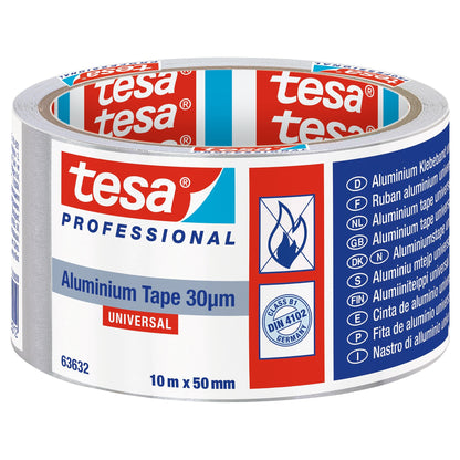 tesa Professional 63632 ALU-Band Universal, silber-grau 10 m x 50 mm