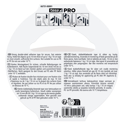 tesa PRO 66751 Mounting Outdoor Klebeband, transparent 5 m x 19 mm