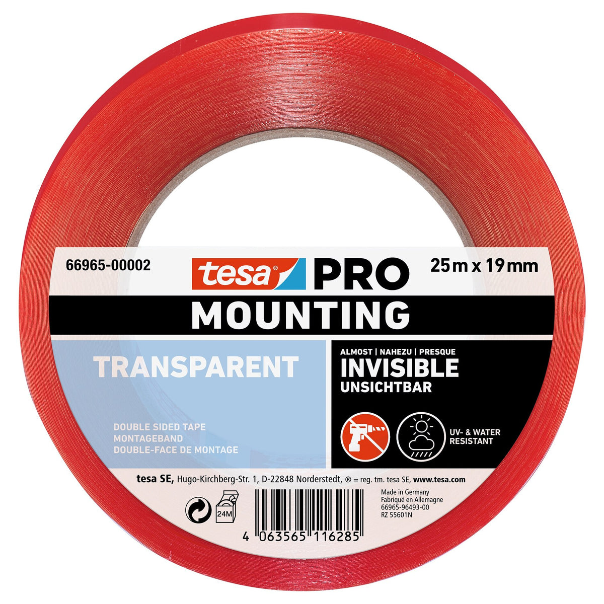 tesa PRO 66965 Mounting Transparent 25 m x 19 mm