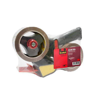 Držiak 3M Deutschland GmbH s pištoľovou rukoväťou + lepiaca páska Scotch® na balenie (hnedá, 50 mm x 66 m) obsahuje 1 dávkovač a 2 kotúče v balení - ideálne na bezpečné uzavretie balení.
