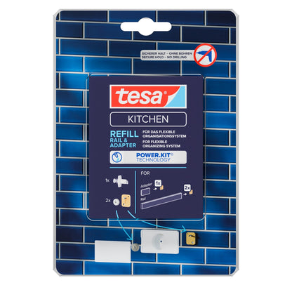 tesa Power.Kit Nachfüllpack für Küchenorganizer Sets - Reling und Adapter