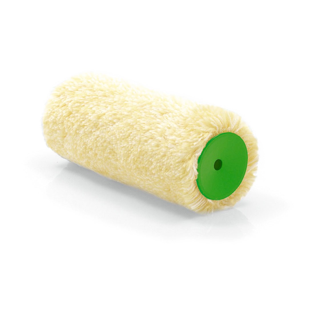 Nölle Profi Brush Jumbowalze Goldflor 18 cm / Ø 56 mm, krémový valček s zeleným jadrom od Nölle Profi Brush Bürsten- & Pinseltechnik e.K., je ideálny pre profesionálne maliarske práce a je zobrazený na bielom podklade.