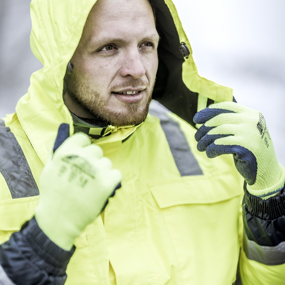 NITRAS odnímateľná zimná kapucňa, neónová žltá, OEKO-TEX polyester: 100% | Balenie (1 kus)