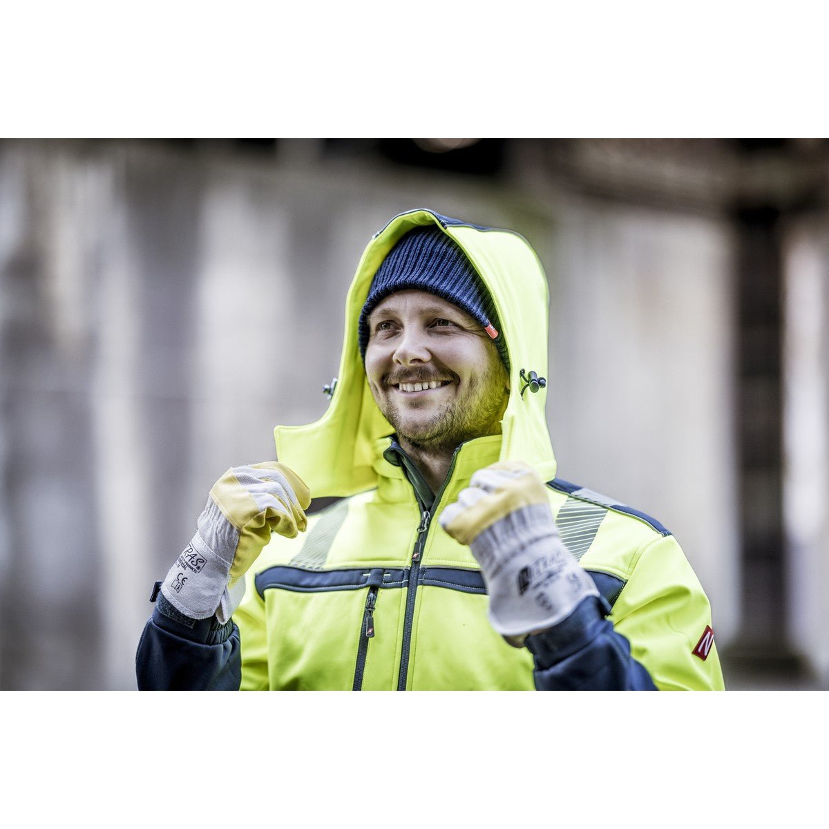 NITRAS UNIVERSAL, rukavice z umelej kože, prírodná farba / žltá, EN 388 bavlna | Balenie (12 párov)