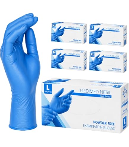 Auslaufartikel: Biocaremedic Nitril Handschuhe, Einmalhandschuhe, blau - 100 Stück - Größe M | Packung (100 Handschuhe)