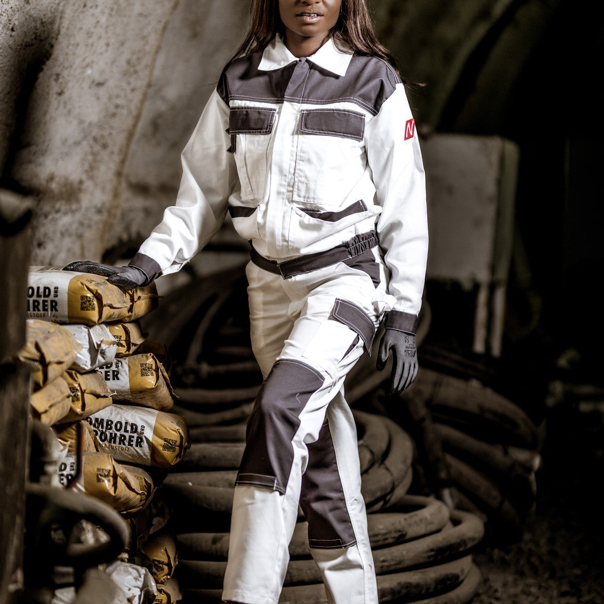 NITRAS MOTION TEX LIGHT, pracovná bunda, biela / šedá