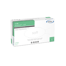 Mäkké latexové vyšetrovacie rukavice MaiMed, nesterilné, práškové, 100 kusov/krabička