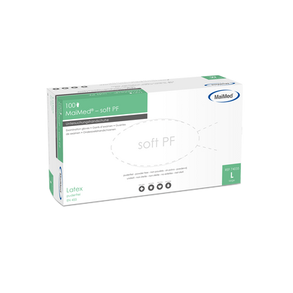 MaiMed-soft PF latexové vyšetrovacie rukavice nesterilné bez púdru 100 kusov/krabička