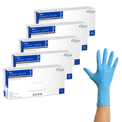 MaiMed-nitrilové modré, nesterilné ochranné rukavice, bez púdru, hrúbka 8mil 50 kusov/balenie