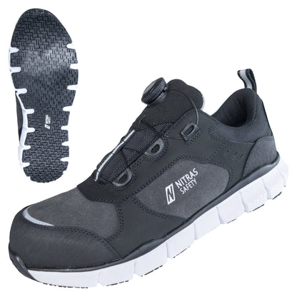 NITRAS SONIC STEP FIT, S3S FO HRO SC SR bezpečnostné poltopánky, šedá / čierna