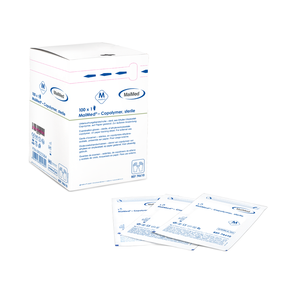 Sterilné, jednorazové rukavice z kopolyméru MaiMed