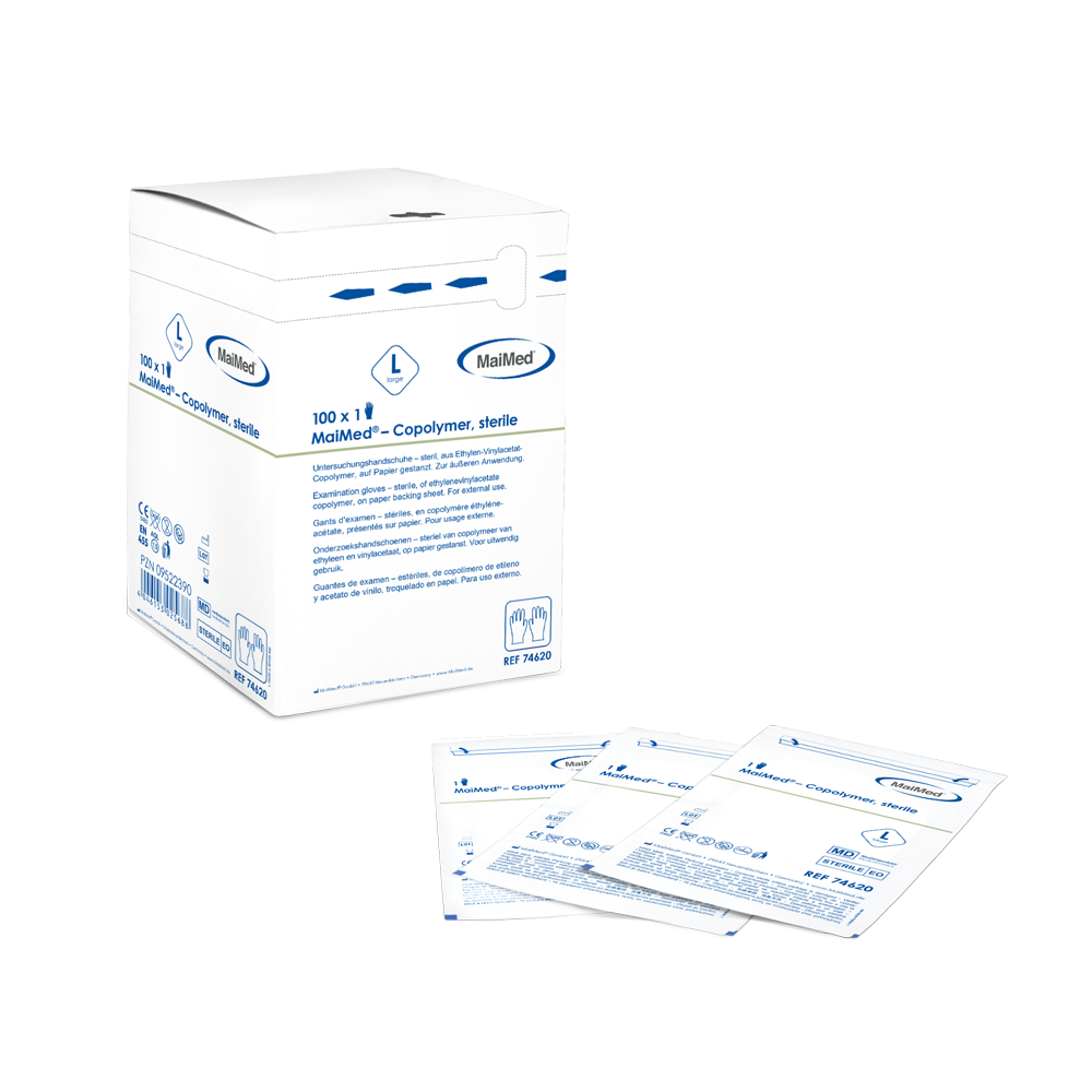 Sterilné, jednorazové rukavice z kopolyméru MaiMed