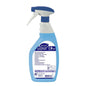 Modrá-biela 750ml rozprašovacia fľaša "Diversey Suma Rapid D6, univerzálny čistič skla a povrchov" od Diversey Deutschland GmbH & Co. OHG, označená produktovými informáciami a návodom na čistenie bez šmúh.