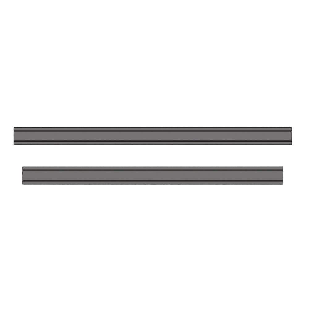 Dva paralelné suché zipsy Jonmaster (60 cm) od Diversey Deutschland GmbH & Co. OHG sú vodorovne pripevnené na bielom podklade; horný pás je dlhší, zatiaľ čo kratší je náhradný suchý zips z 2-dielnej sady.