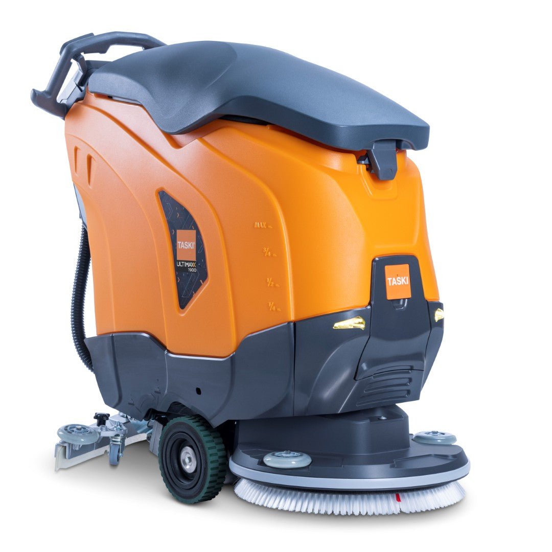 TASKI ULTIMAXX 1900 SD50 Performance BMS 40A EBU od Diversey Deutschland GmbH & Co. OHG je pokročilý umývací stroj s pohonom kolies, 43-litrovou nádržou a 50 cm jedným kotúčom na efektívne čistenie veľkých podlahových plôch.
