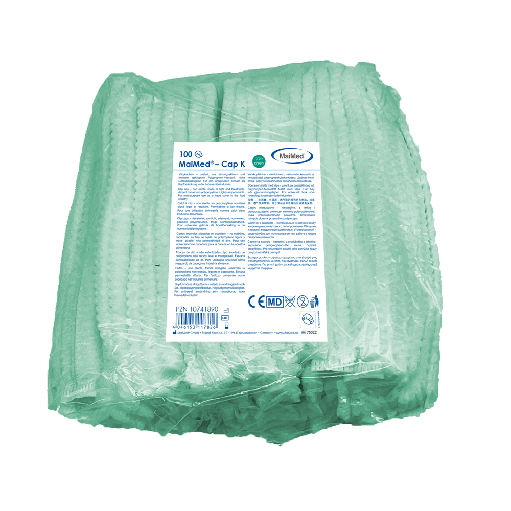 MaiMed-Cap K, klipsový uzáver z PP, 100 kusov/vrecko