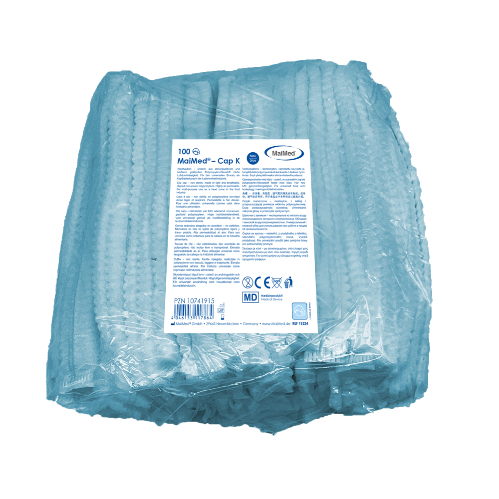 MaiMed-Cap K, klipsový uzáver z PP, 100 kusov/vrecko