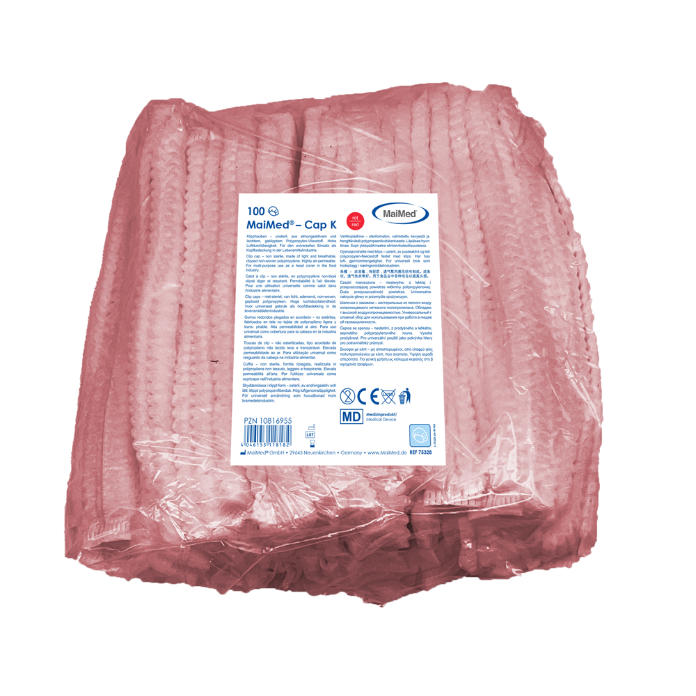 MaiMed-Cap K, klipsový uzáver z PP, 100 kusov/vrecko