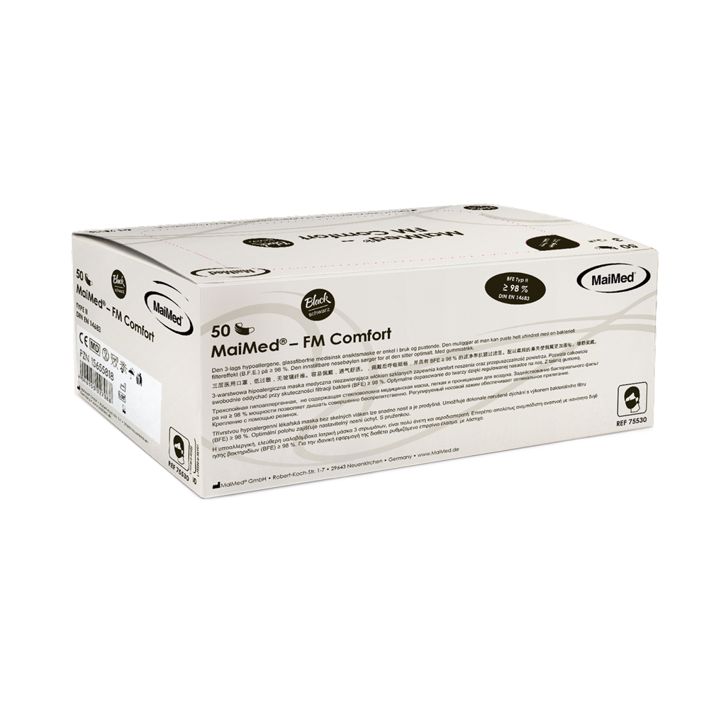 Chirurgická maska ​​MaiMed-FM Comfort, nesterilná, 3-vrstvová, 50 kusov/krabička