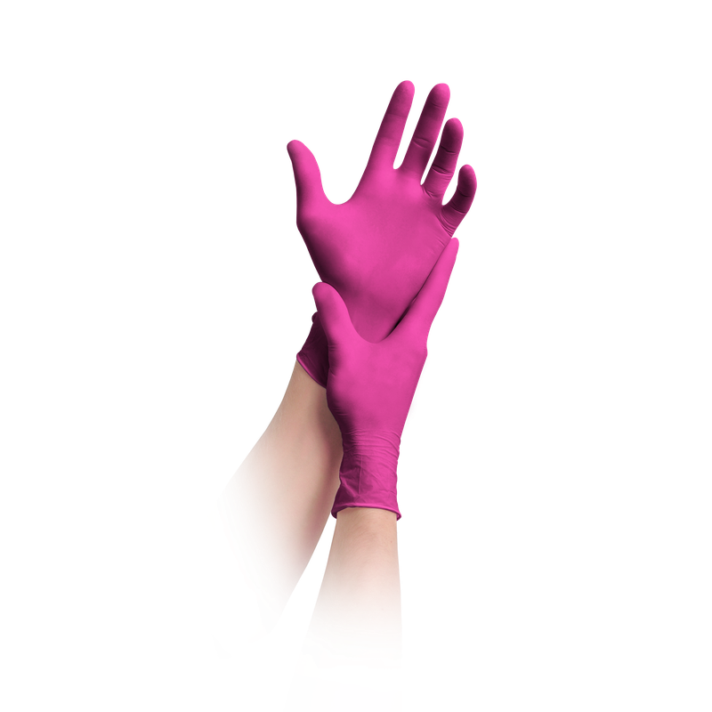 MaiMed-solution100 rukavice bez latexu, purpurové, nesterilné, bez púdru