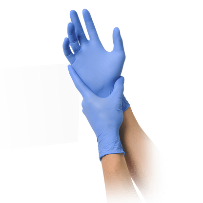 MaiMed-solution 100 rukavíc bez latexu, modrofialové, nesterilné bez prášku, 100 kusov/škatuľka