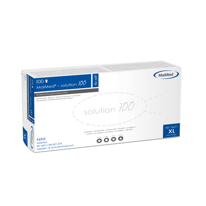 MaiMed-solution 100 rukavíc bez latexu, modrofialové, nesterilné bez prášku, 100 kusov/škatuľka