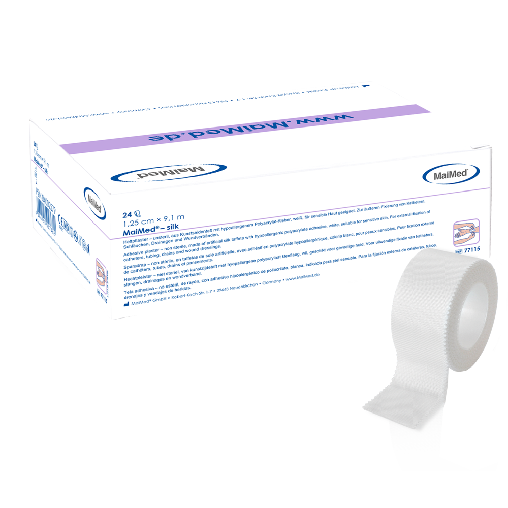 MaiMed-hodvábna lepiaca náplasť z umelého hodvábneho taftu