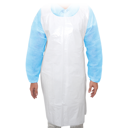 MaiMed-Apron Light PE, zástera z PE 75x120cm biela, 100 kusov/bal., blokovaná, hladký povrch | Balenie (100 kusov)