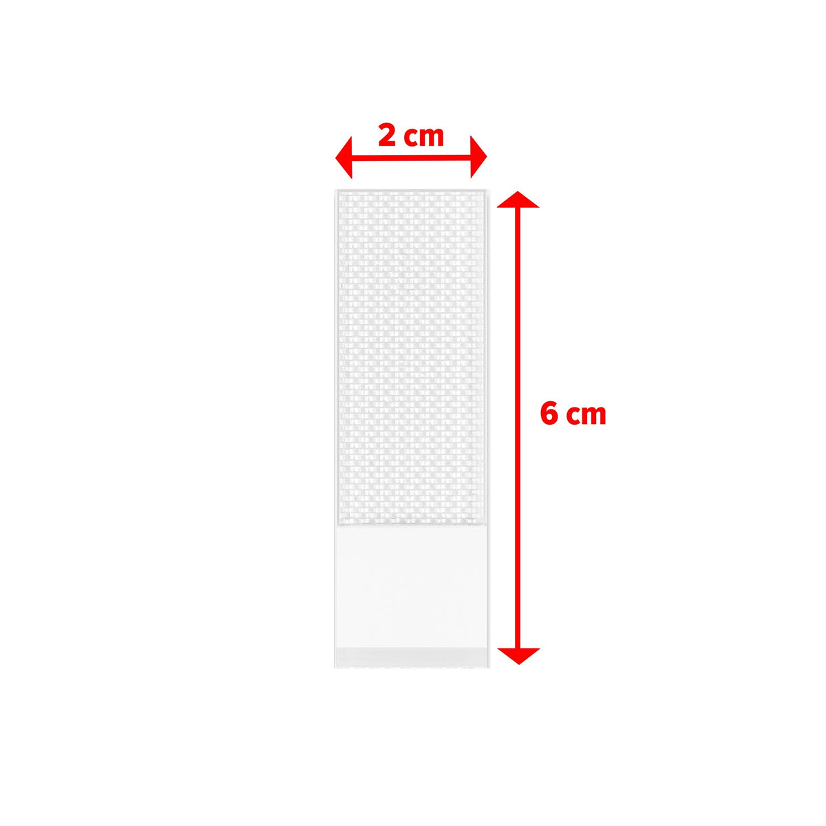 tesa Powerstrips Click Klett-Klebepads, weiß, 1 Rolle – Abmessungen