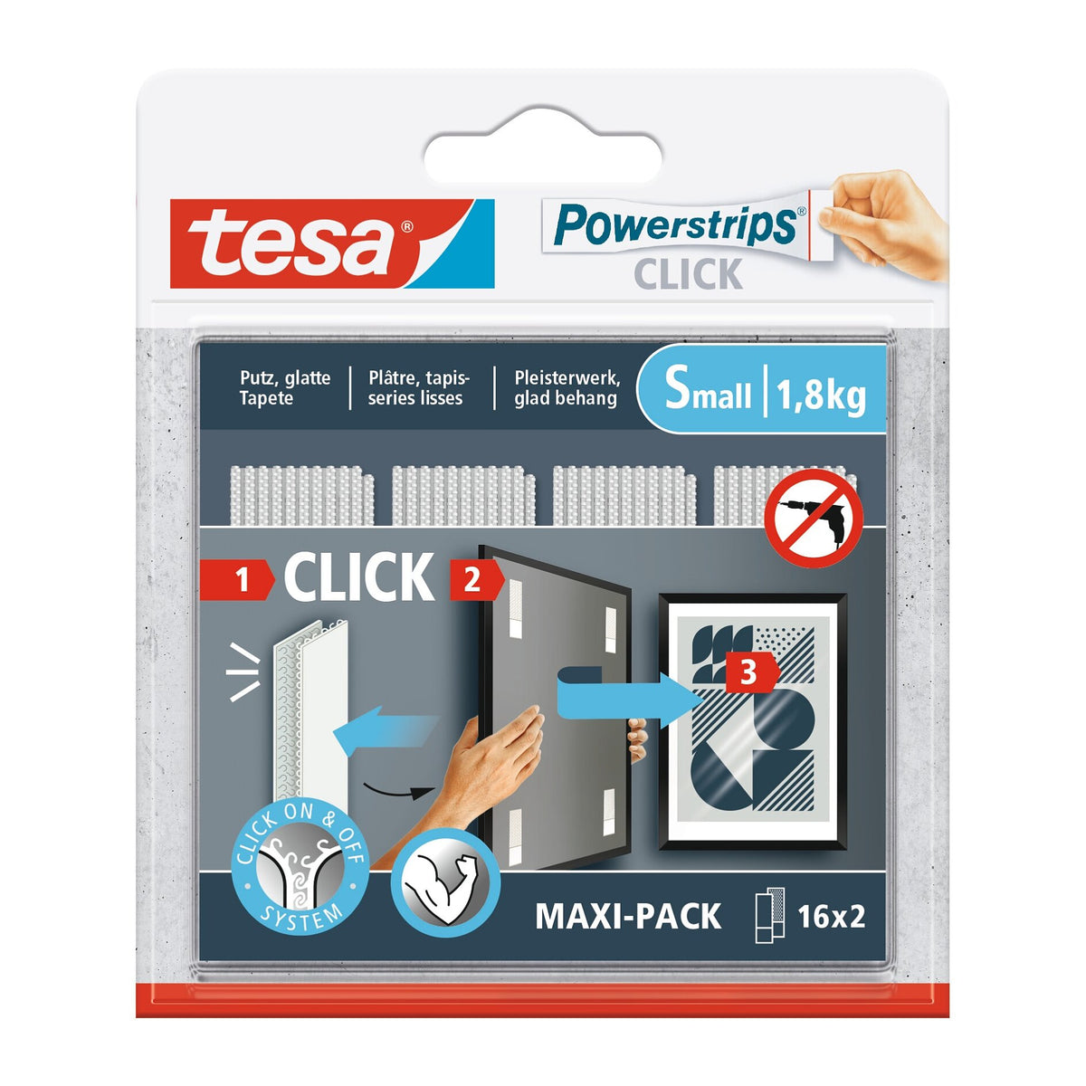 tesa Powerstrips Click Klett-Klebepads, weiß, 1 Rolle, Art.-Nr. 77720-00020-00