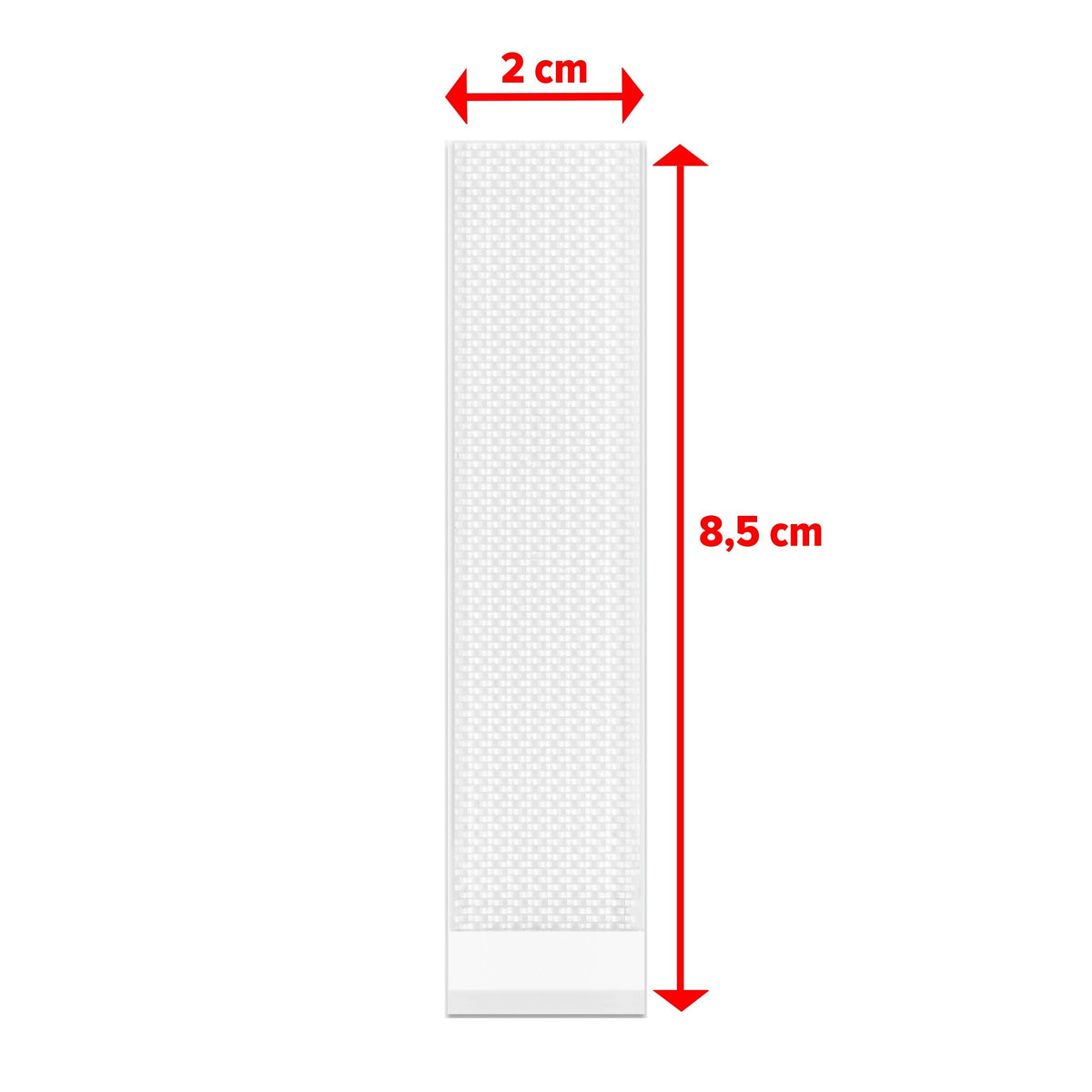 tesa Powerstrips Click Klett-Klebepads, weiß, 16 Paare – Abmessungen
