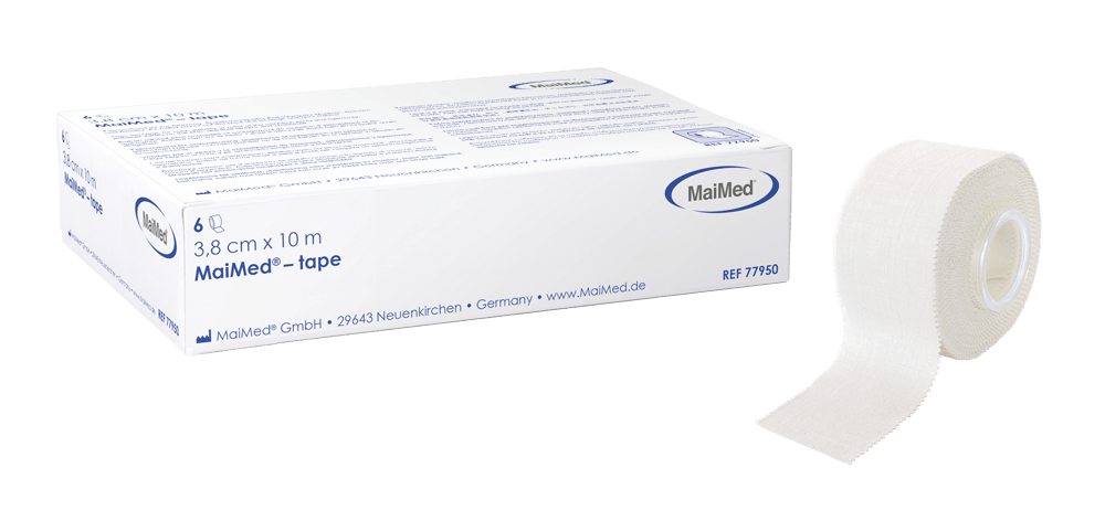 Lepiaca náplasť MaiMed-tape 3,8cm x 10m zo 100% bavlny, 6 ks/krabica | Krabička (6 kusov)
