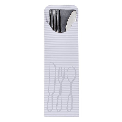 Týchto 100 vreckoviek na príbor (23,5 x 7,3 cm) od PAPSTAR GmbH štýlovo prezentuje príbor vo farebnej bistro servítke a je ideálne pre gastronomický sektor.