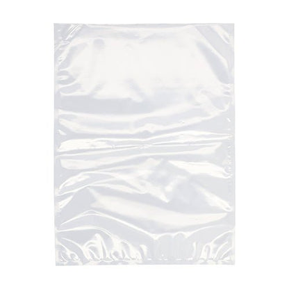 Starpak 100 Siegelrandbeutel, PA / PE transparent, od Starpak leží naplocho na bielom pozadí. Tento hladký, ľahko pokrčený sáčok je ideálny pre komorové vákuovače, aby potraviny zostali čerstvé.