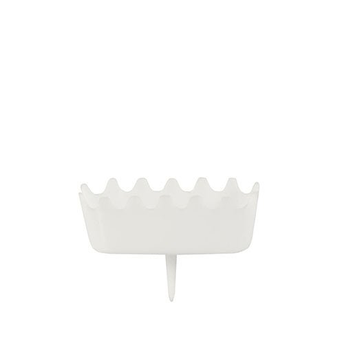 Držiak na číslicové sviečky PAPSTAR, biely (3,8x4,9 cm) od PAPSTAR GmbH je stabilný a dekoratívny svietnik s vlnitým okrajom a hrotom na upevnenie - ideálne prezentovaný na neutrálne bielom pozadí.