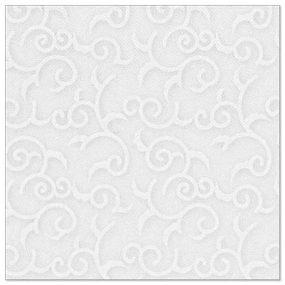 PAPSTAR GmbH ROYAL Collection 50 bielych servítok (1/4 sklad, 40 x 40 cm) sú ozdobené reliéfnym stonkovým vzorom, ktorý dodáva štruktúru a štýl - ideálne pre elegantné stoly.