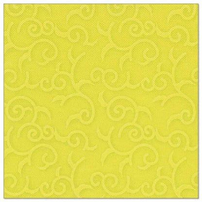 Zelená, štvorcová servítka z PAPSTAR "ROYAL Collection" (40 x 40 cm, 1/4-skladacia) s embosovaným špirálovým a ornamentálnym vzorom od PAPSTAR GmbH.