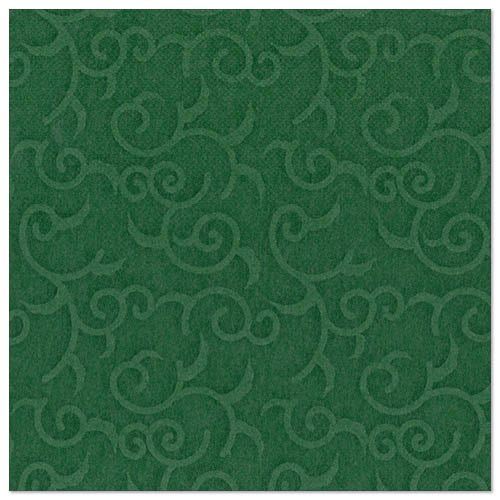 Štvorcová, tmavozelená servítka z ROYAL kolekcie PAPSTAR GmbH (40 x 40 cm, 1/4-skladacia) je opatrená rovnomerne po povrchu embosovaným, viničovým vzorom. Balenie obsahuje 50 servítok.