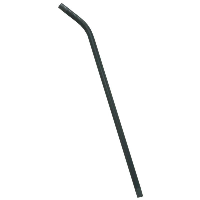 Sacia tyč 1 x ohnutá od Diversey Deutschland GmbH & Co. OHG je čierna, opakovane použiteľná sacia tyč s ľahkým ohybom na hornom konci - presné vysávanie a jednoduché čistenie pred bielym pozadím.