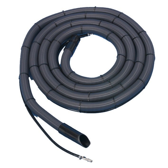 Diversey hadica (6 m) pre TASKI aquamat 20/30, od Diversey Deutschland GmbH & Co. OHG, je sivá, vlnitá čistiaca hadica s prípojkami na oboch koncoch, zobrazená na bielom pozadí; Balenie: 1 kus.